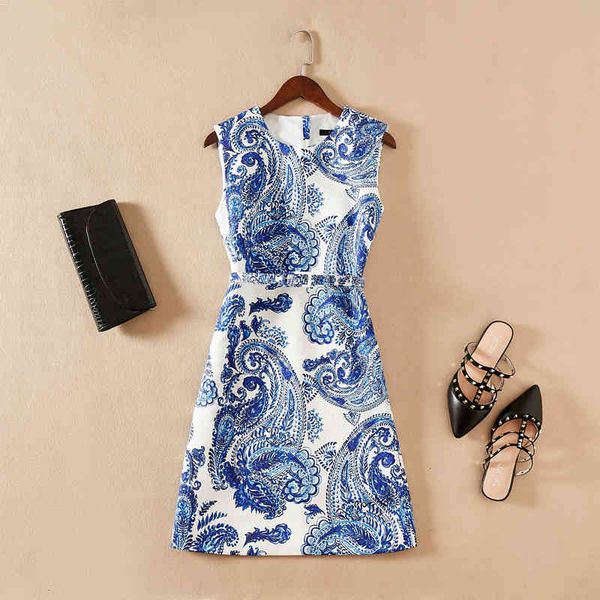 

casual dresses ethnic style jacquard print dress round neck sleeveless belt slim a-line skirt children summer ak006 l1xj, Black;gray