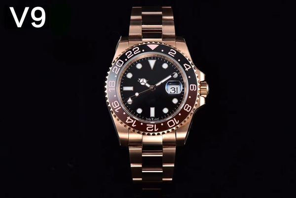 

v9 40mm men watches montre de luxe 3285 automatic movement watches 904l fine steel strap case luminous function 8006, Slivery;brown