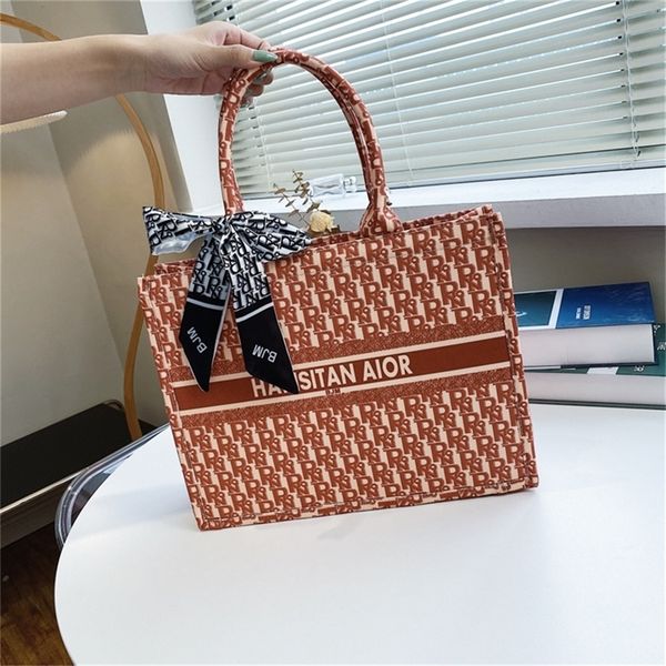 

large women's new fashion canvas single armpit versatile large capacity portable tote purses outlet online