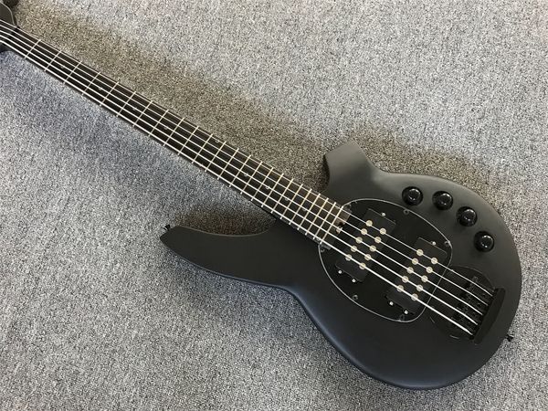 

factory custom black body 5-strings electric bass guitar with rosewood fingerboard,active pickups,black hardware,provide customized services