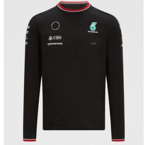 

luxury petronas mens t shirts brand sweatshirts mercedes amg f1 formula one racing women casual long sleeve t-shirts benz lewis hamilton tea, White;black