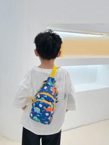 

boys cartoon pattern colorblock sling bag she01