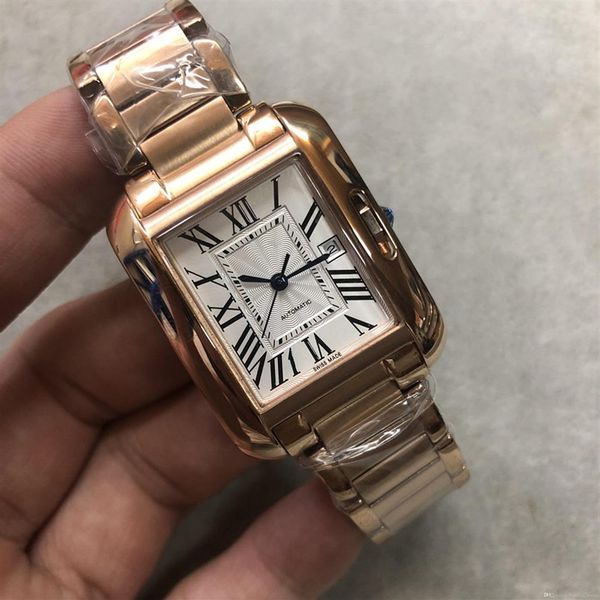 

mens watches white 41mm dial 24k rose gold 3a automatic mechanical watch watch wristwatch299s, Slivery;brown