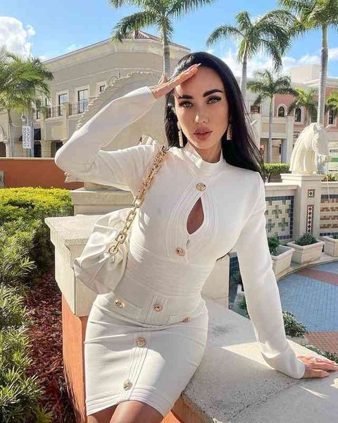 

casual dresses aura queen heavy industry knitted long sleeved dress chest trick hip wrap short skirt female, Black;gray