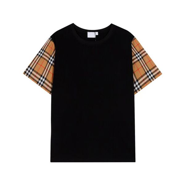 

luxury brand designer couple high-end luxury stitched knit t-shirt men's casual short sleeve summer fashion embroidered round collar to, White;black