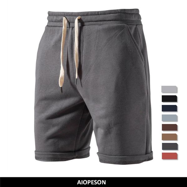 

aiopeson cotton soft shorts men summer casual home stay s running sporting jogging short pants 220714, White;black