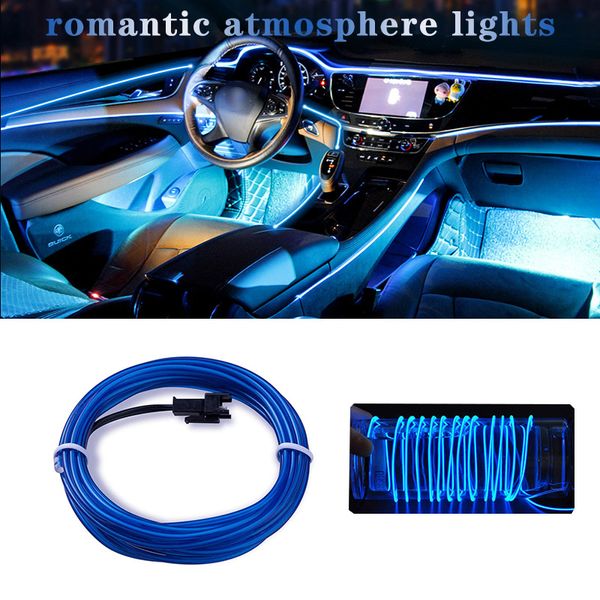 

5m car interior accessories atmosphere cold lamp with usb diy neon wire strip decorative styling led ambient light