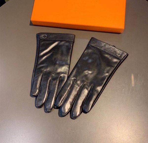 

fashion windproof leather gloves women thick plus velvet glove comfortable mittens touch screen warm plush mitten with gift box, Blue;gray