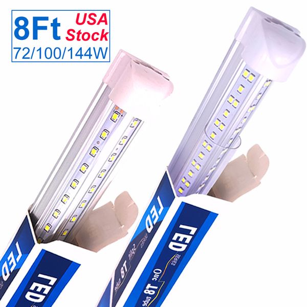 

8ft hanging led utility shop light , overhead tube surface mount intgrated ,carport industrial flat fixture , 96'' t8 integrated l