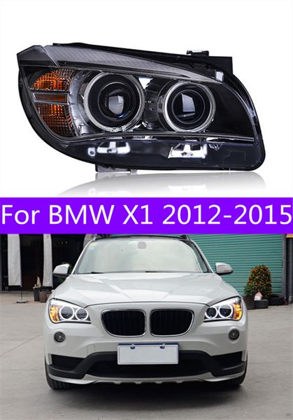 Auto Scheinwerfer LED Tagfahrlicht Lampe Für BMW X1 20 12-20 15 Nebel Lichter Angel Eyes Auto ebenen Scheinwerfer Ersatz