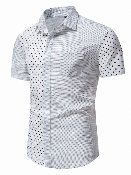

men polka dot print shirt c260#, White;black