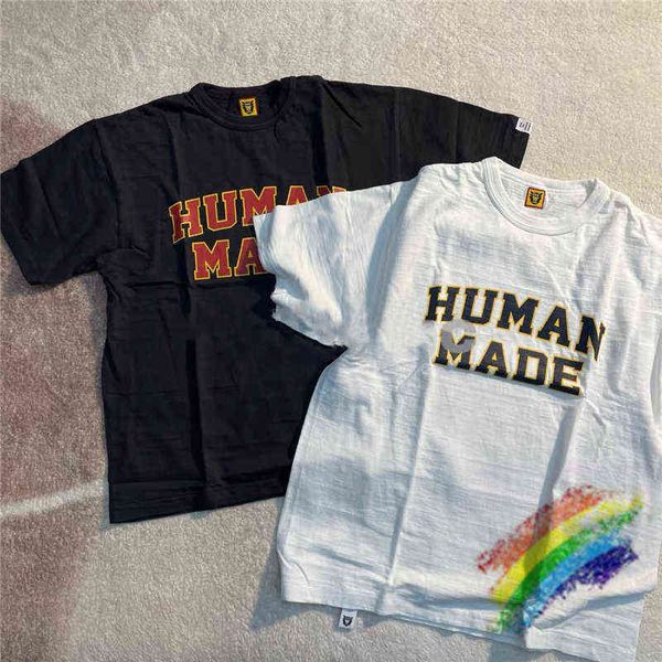 

girls not crying human made t-shirt mass slub cotton short sleeve men women manmade tee t220721, White;black