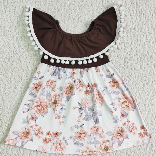 

wholesale children clothing baby girls dress summer short sleeve toddler girl twirl dresses fashion flower print boutique toddler outfits hi, Red;yellow