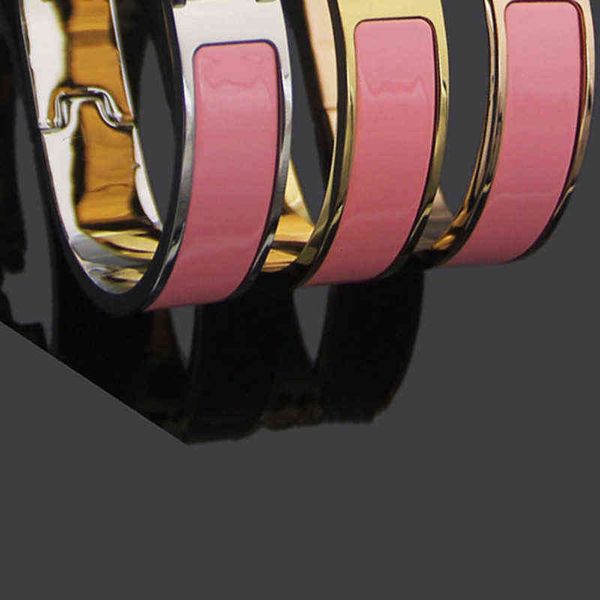 

women's letter buckle bangle cuff with original velvet bag rose gold silver bracelets all stainless steel love bracelet women and mens, Black