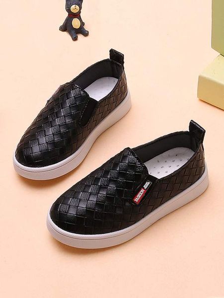 

toddler boys textured slip on sneakers she, Black