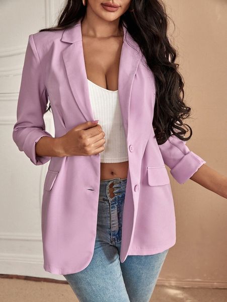 

sxy lapel neck single breasted blazer n3ny#, White