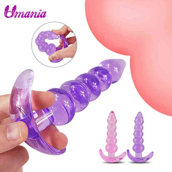 Nxy Sex Anal Toys Butt Plug Plug Massager Massager Anal Beads Jelly G Spot Silicone Erotic Products для мужчин Женщины 1220