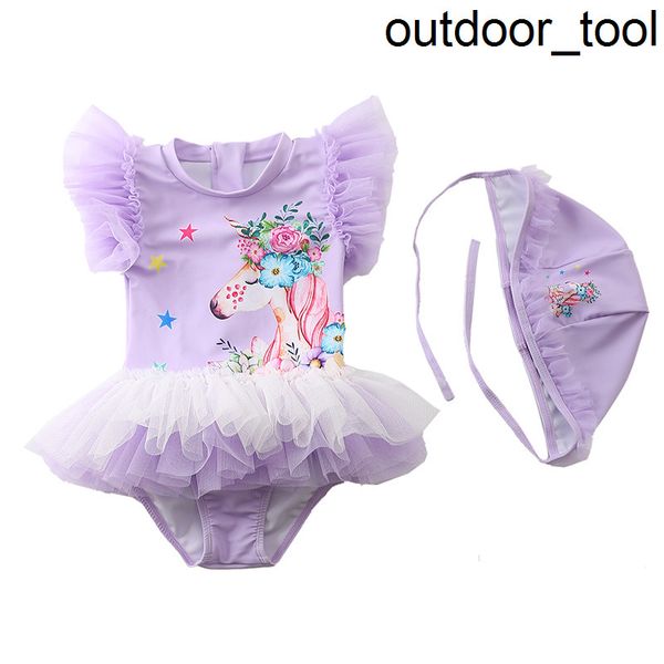 

girl's swimwears 2022 new children's swimsuit female baby swimsuit flying sleeve gauze skirt girl's one-piece swimsuit sw165