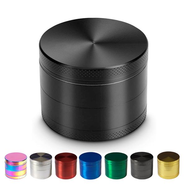 7 cores 40mm 50mm 63mm 75mm Home Zinc Light Grinder de fumaça de fumaça de quatro camadas Smokes Grinder Metal Manual Smoking Setting Wholesale