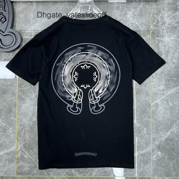 

luxury brand mens t shirts ch fashion men sanskrit letter t-shirt horseshoe cross designer tshirts man hip hop sweater summer women classic, White;black