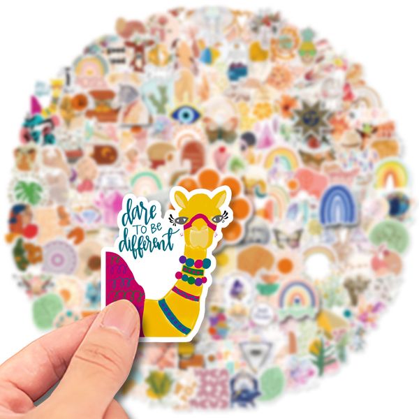 

8 styles 50pcs 200pcs/set waterproof skateboard stickers boho art bohemia for car notebook lapbottle helmet car sticker pvc guitar decals
