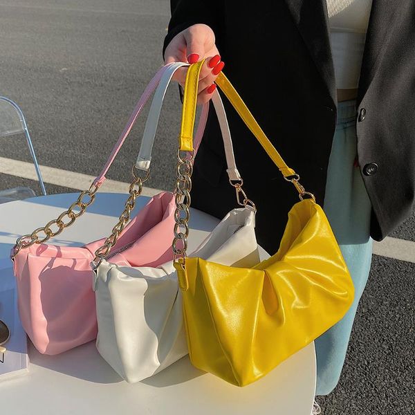 

evening bags women's bag trend pu leather pleated design female handbags shopper purses bolsas shoulder underarm ladies