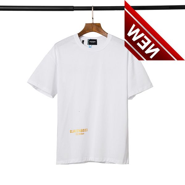 

50% off discount fog multi thread s tide brand bronzing printing letters cotton short sleeve t-shirt high street leisure simple lovers botto, White;black