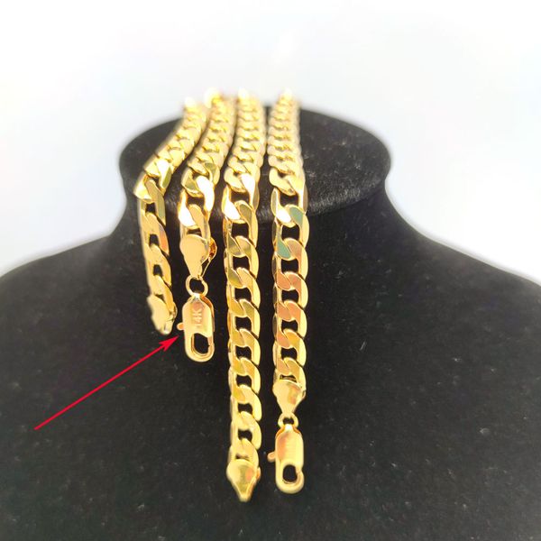 

necklace bracelet 14k solid fine gold stamped urban style 8mm 24" rapper miami cuban chain, Silver