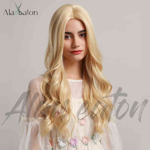 

wind wig women's long blond curly hair medium split large wave women 220527, Black