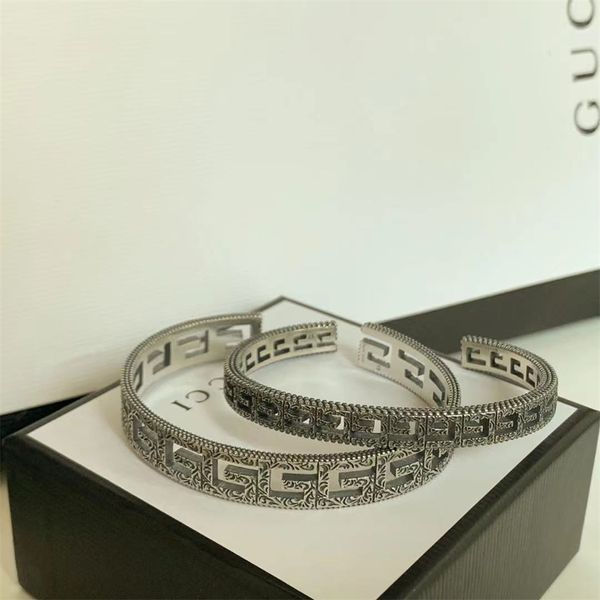 

82% off online sale gujia square pattern bracelet silver double bracelet for men women, Black