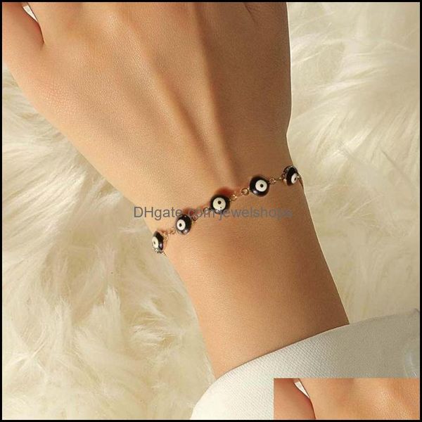 

charm bracelets creative eye shape bead bracelet women female ladies boho anklet fashion couple jewelry accessoriescharm dr jewelshops dhi62, Golden;silver