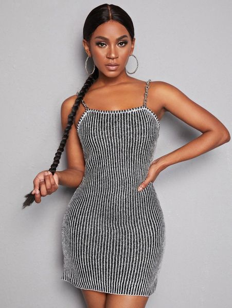 

sxy space dye cami sweater dress r3lp#, White;black