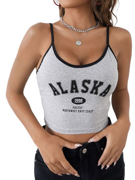 

letter graphic contrast binding cami v5ni#, White
