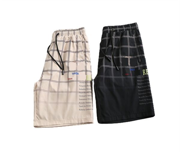 

21ss stylist mens casual short pants male shorts letter printed breathable loose simple black and white style size :m-4xl @48, White;black