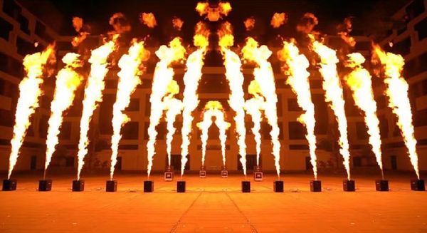 DMX512 Bühnenfeuerwerk, Feuermaschine, bunte Flammeneffekt-Bühnenbeleuchtung