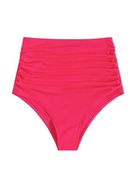 

ruched high waisted bikini bottom 98zq#, White;black