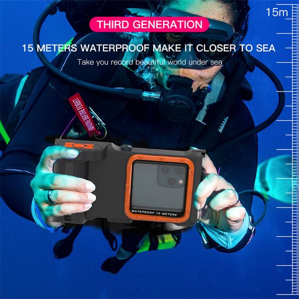 Étuis de téléphone étanches professionnels Natation Plongée sous-marine avec télécommande Bluetooth Photo Vidéo pour Samsung Galaxy et iPhone Google