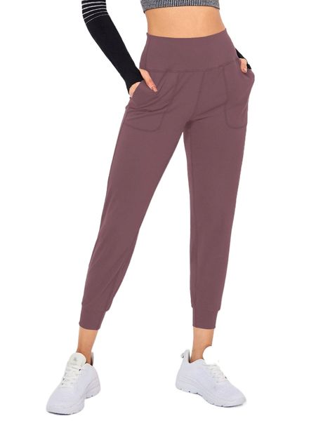 

breathable softness wide waistband sports pants b424#, Gray