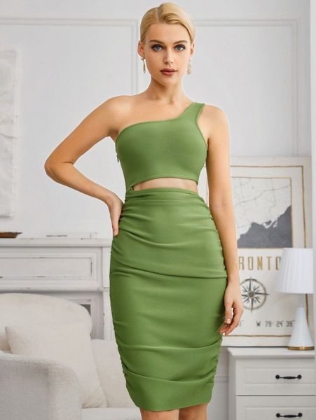 

adyce cut out waist ruched bodycon dress y4sr#, Black;gray