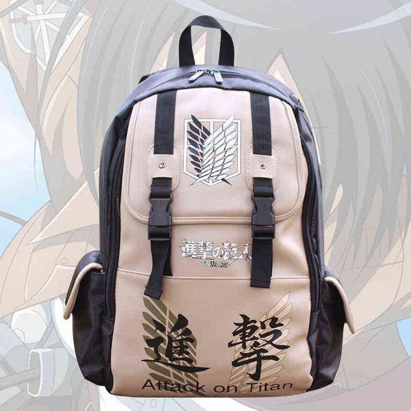 

anime backpack attack on titan anime men's bag cartoon backpack women schoolbag shoulders travel bags outdoor backpack aa220316