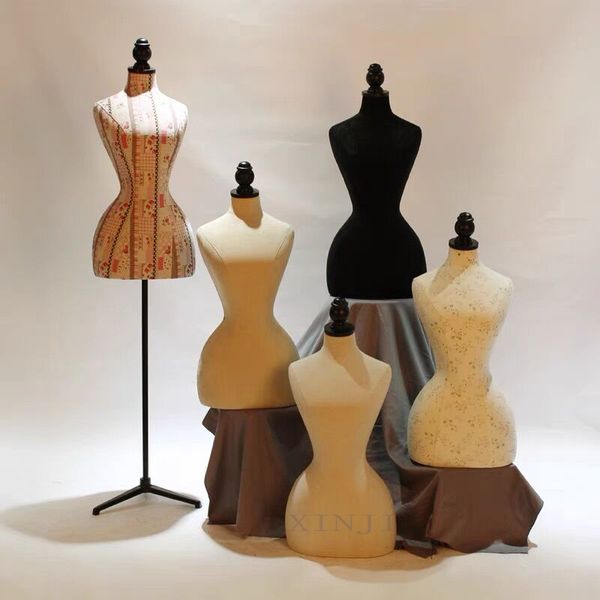 

fashion style big hip fabric mannequin half body model for sale, Khaki