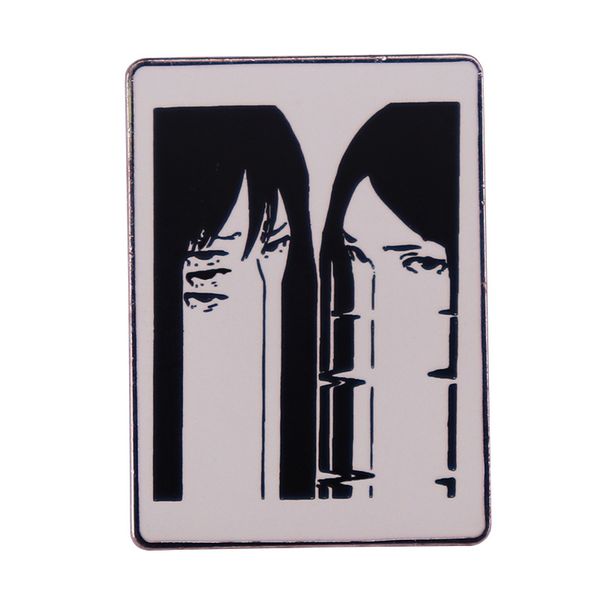 

surreal grunge sadboys pin brooch anime aesthetic scary dark badge, Blue