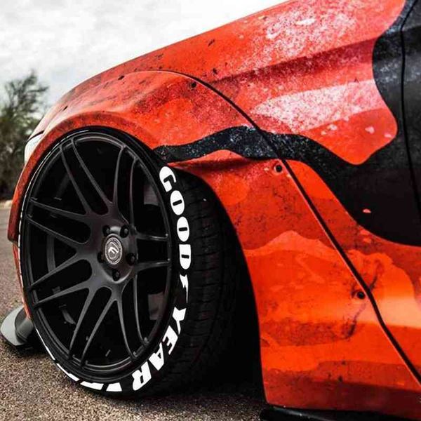 

tire letter stickers rubber 3d car motorcycle wheel stickers custom car accessories decoration decals white red yellow color y220609