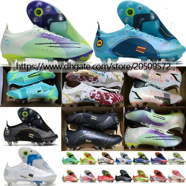 

send with bag soccer boots vapores 14 elite sg mens spikes football shoes soft leather comfortable training dream spe246r, Black