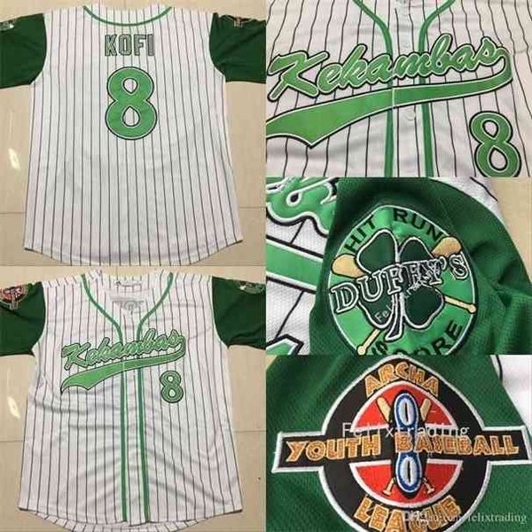 

xflsp kofi evans 8 kekambas baseball jersey with archa and duffy's patches embroidery jerseys kekambas baseball jerseys, Black