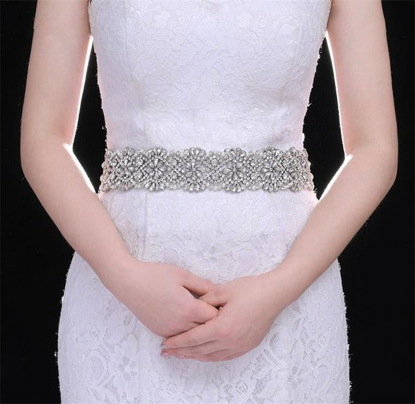 Accessori per abiti da sposa da sposa Cinture Cristallo Strass Perle Fascia Bianco Avorio Rosa Viola Nastro blu Ornamento Gioielli Cintura moda donna