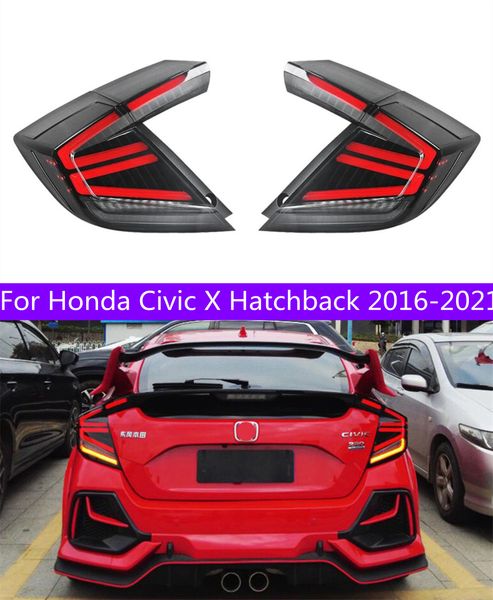 

2 pcs auto tail light parts for honda civic x hatchback 20 16-2021 taillights rear lamp led drl signal brake reversing facelift