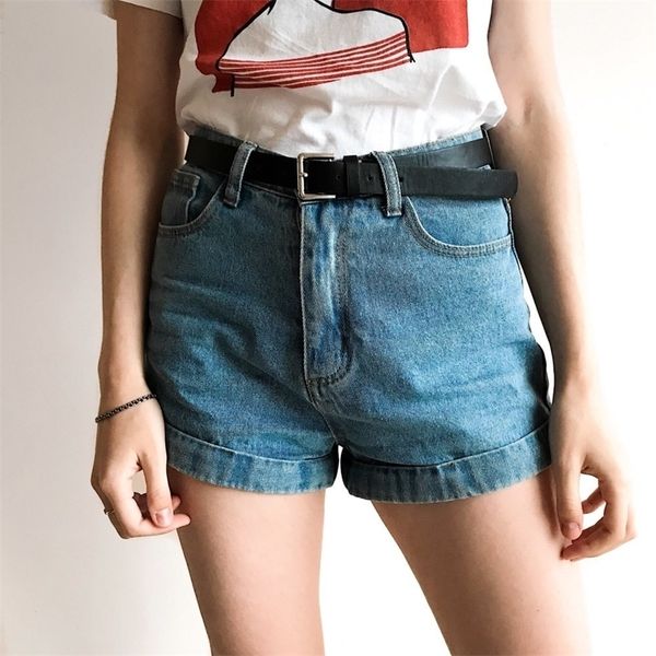

wixra basic denim shorts for women summer branded trendy slim plus size short pants high waist casual jeans shorts y200822, White;black