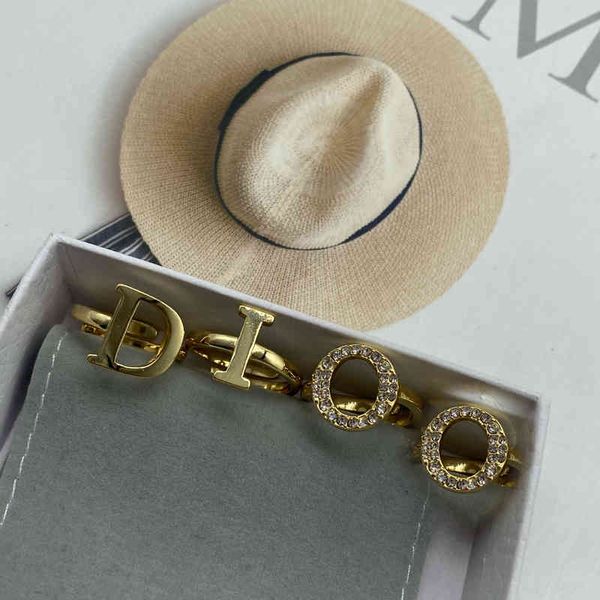 

2022 factory wholesale new dijia new piece set open ring female net red personality niche ring jewelry, Golden