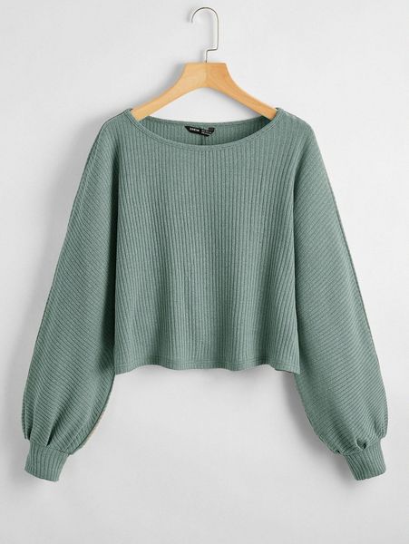

solid rib knit tee f3pf#, White